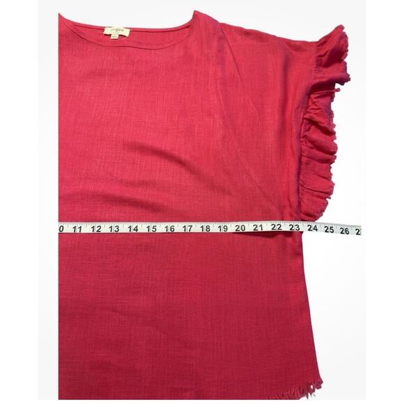 UMGEE LINEN TOPS BUNDLE Ruffle Cap Sleeve Raw Hem Boho Boxy Vacation Resort Lg - Picture 4 of 7